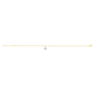 Chaine de cheville plaqué or zirconias motif étoile 25 cm - vue 1