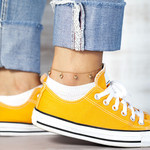 Chaine de cheville plaqué or pampilles coeurs 23 cm - vue porté 1