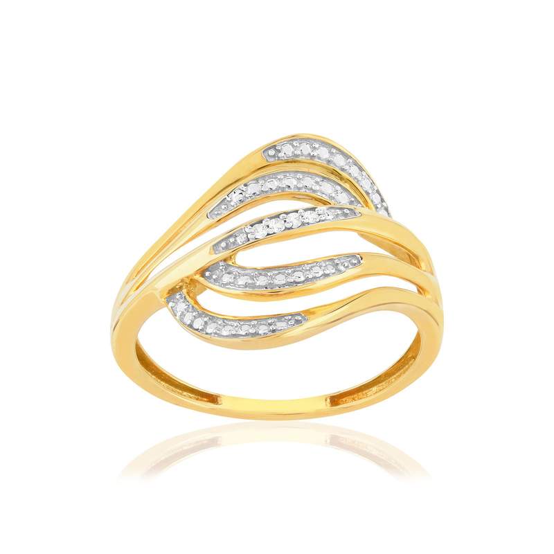 Bague or 375 2 tons diamants - vue 1