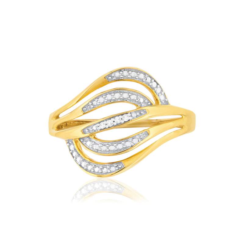 Bague or 375 2 tons diamants - vue 3