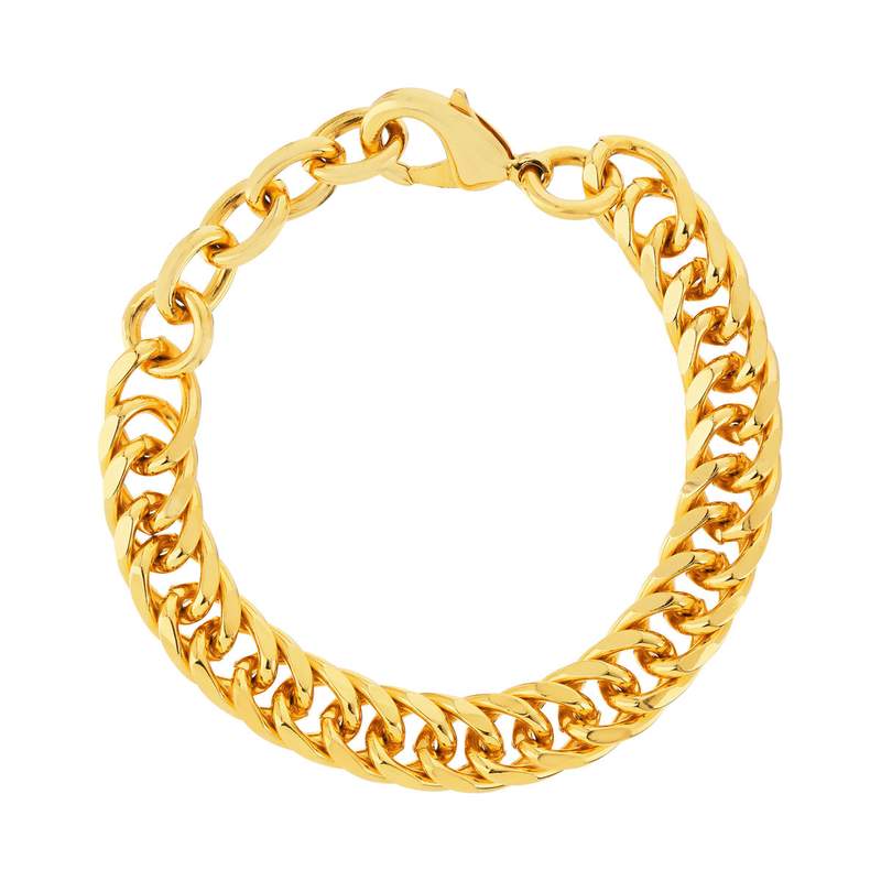 Bracelet plaqué or maille gourmette américaine 16 à 21 cm - vue 1