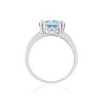 Bague argent 925 topaze beleue traitée rectangulaire - vue 2