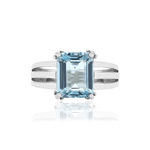 Bague argent 925 topaze rectangulaire - vue 3