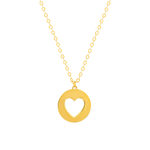 Collier or 375 jaune, motif coeur 45 cm - vue 1
