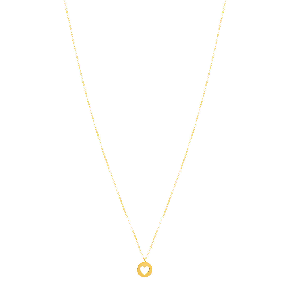 Collier or 375 jaune, motif coeur 45 cm - vue 2