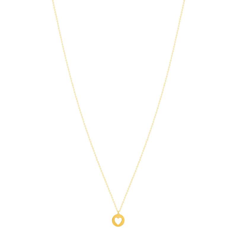 Collier or 375 jaune, motif coeur 45 cm - vue 2