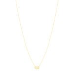 Collier or 375 jaune, motif coeur et infini 45 cm - vue 2