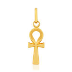 Pendentif or 375 jaune, motif croix egyptienne - vue 1