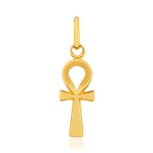 Pendentif or 375 jaune, motif croix egyptienne