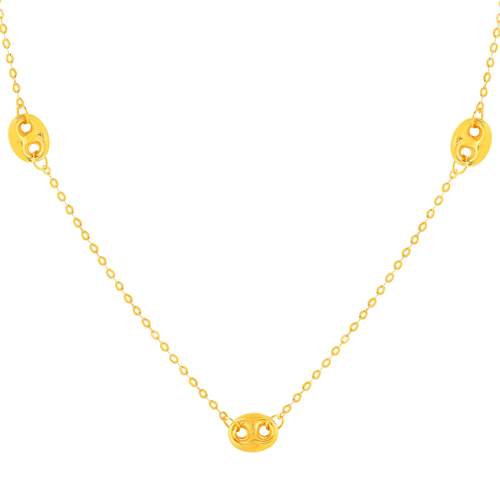 Collier or 375 jaune, motif grain de café 45cm