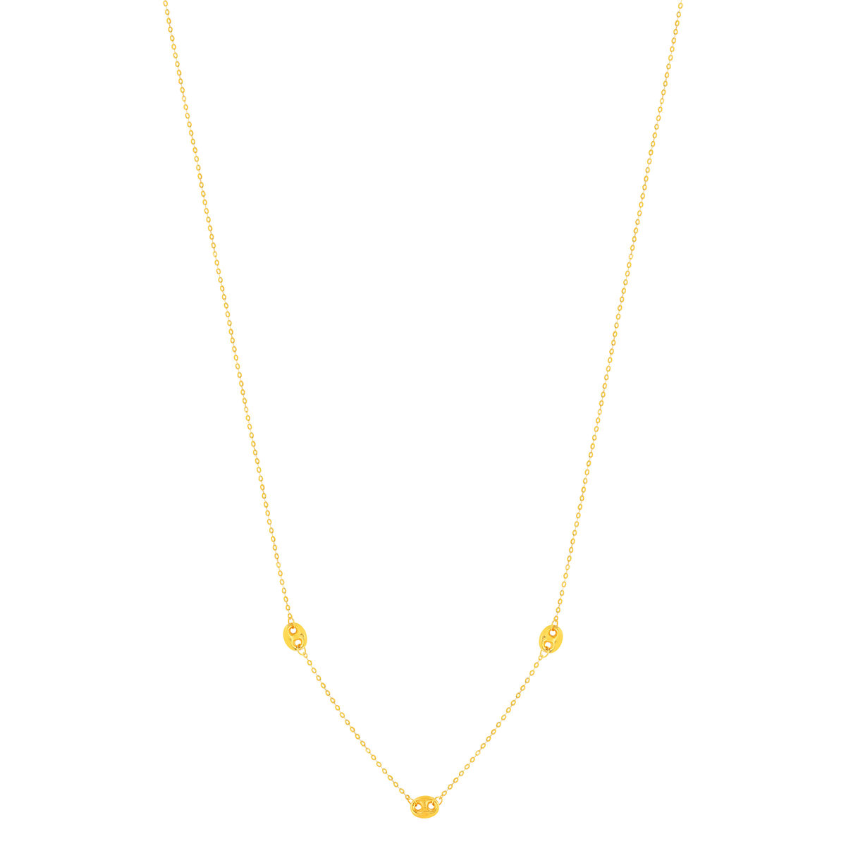 Collier or 375 jaune, motif grain de café 45cm - vue 2
