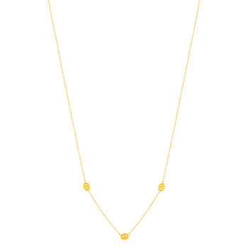 Collier or 375 jaune, motif grain de café 45cm