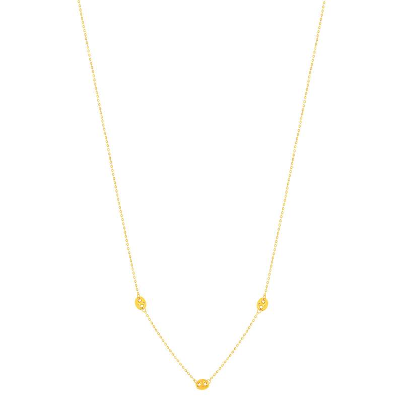 Collier or 375 jaune, motif grain de café 45cm - vue 2