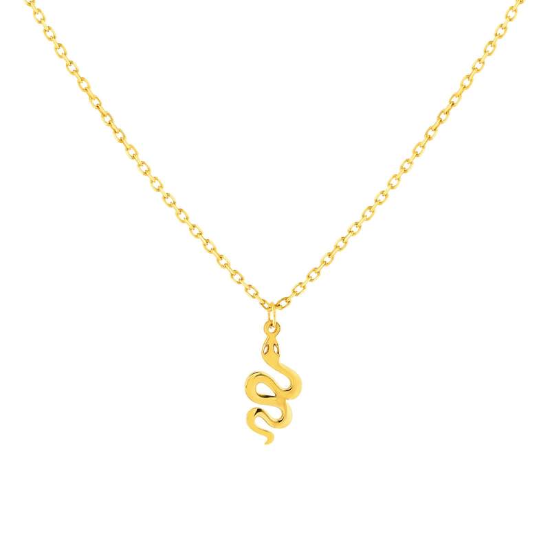 Collier or 375 jaune, motif serpent 45 cm - vue 1