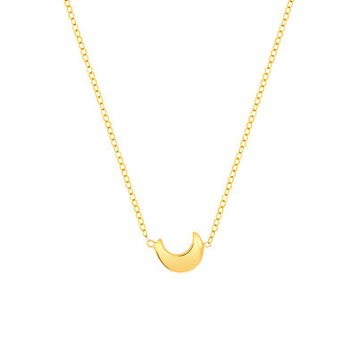 Collier or 375 jaune, motif croissant de lune 45 cm - vue 1