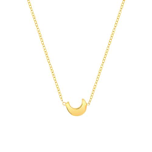 Collier or 375 jaune, motif croissant de lune 45 cm