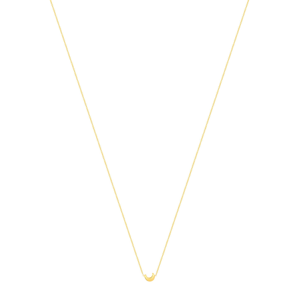 Collier or 375 jaune, motif croissant de lune 45 cm - vue 2