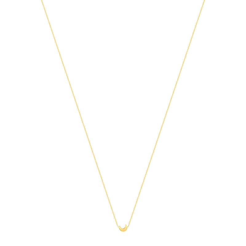 Collier or 375 jaune, motif croissant de lune 45 cm - vue 2
