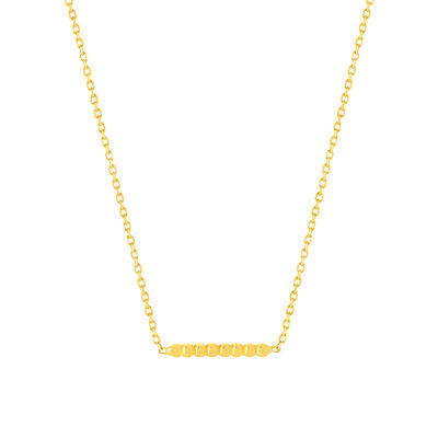 Collier or 375 jaune, motif boules 45 cm