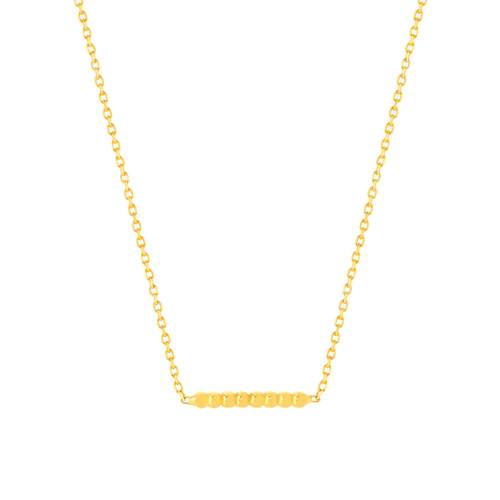 Collier or 375 jaune, motif boules 45 cm