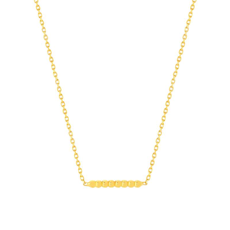 Collier or 375 jaune, motif boules 45 cm - vue 1