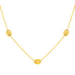 Collier or 375 jaune, motif grain de café 45 cm - vue 1