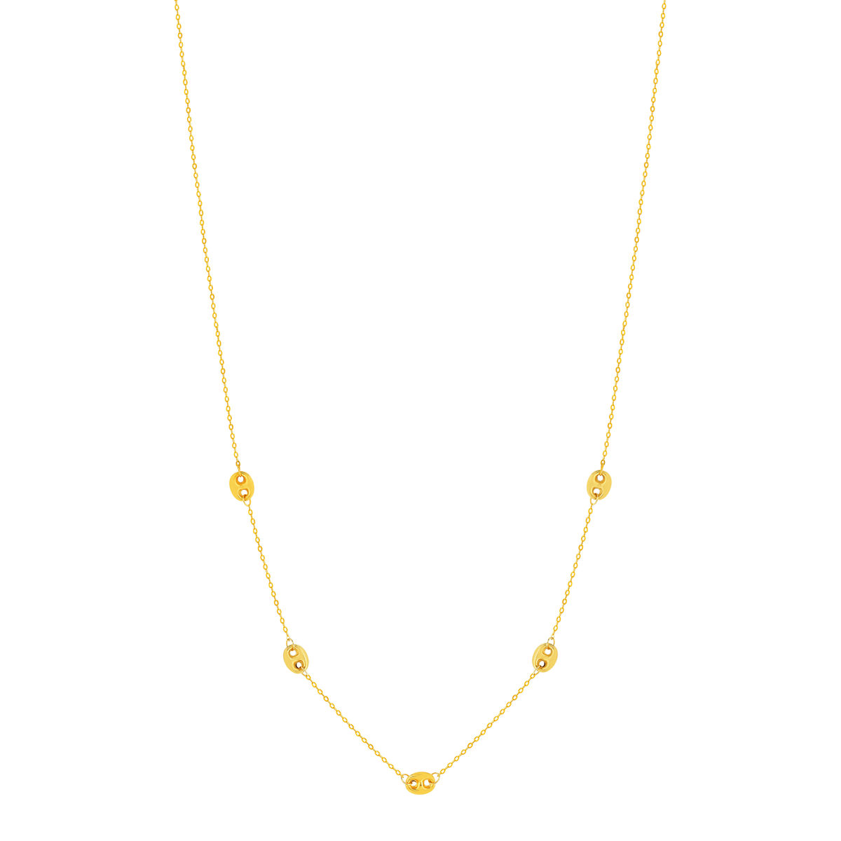 Collier or 375 jaune, motif grain de café 45 cm - vue 2