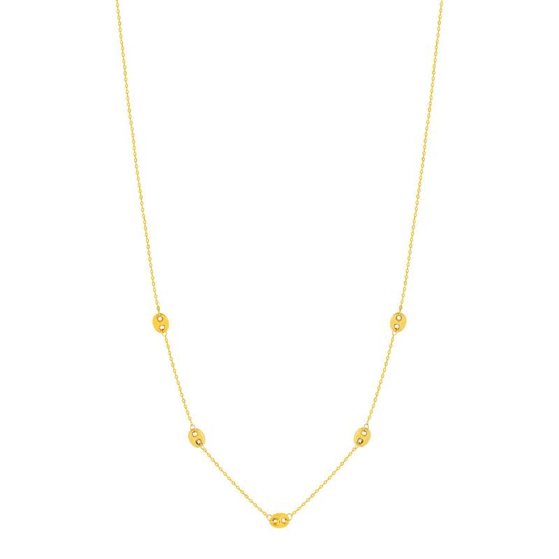 Collier or 375 jaune, motif grain de café 45 cm - vue 2