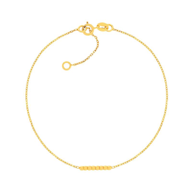 Bracelet or 375 jaune. Motif boules 18.5 cm - vue 1