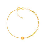 Bracelet or 375 jaune, motif grain de café 18cm - vue 1