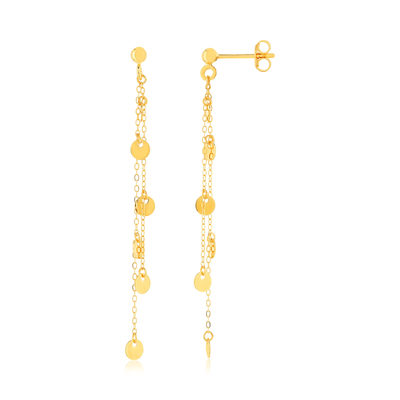 Boucles d'oreilles pendants or 375 jaune - vue 1