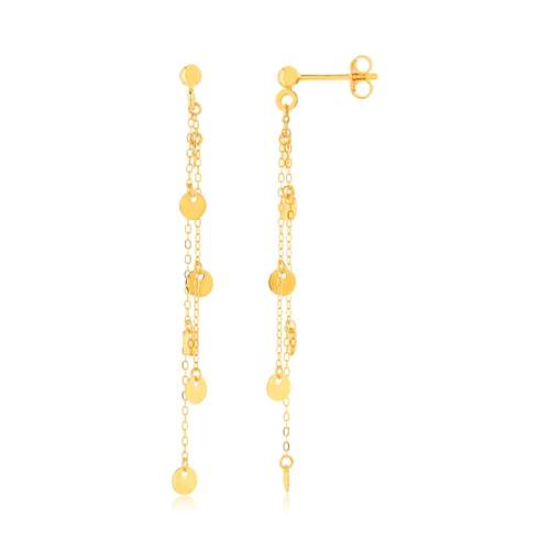Boucles d'oreilles pendants or 375 jaune