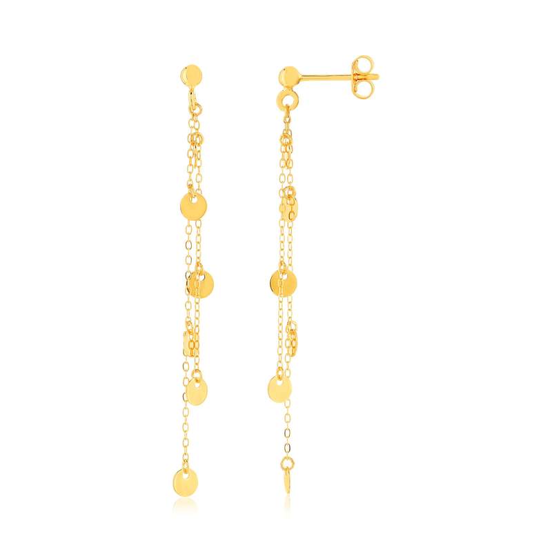 Boucles d'oreilles pendants or 375 jaune - vue 1