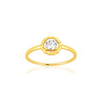 Bague or 375 jaune zirconia - vue 1