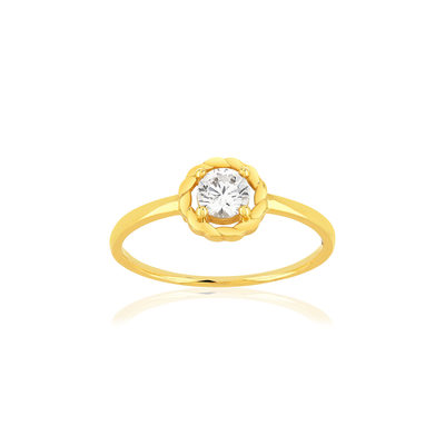 Bague or 375 jaune zirconia - vue 1