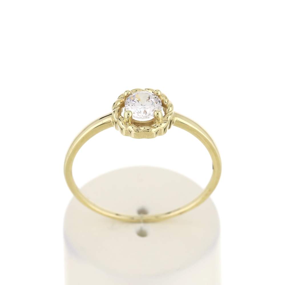 Bague or 375 jaune zirconia - vue 1