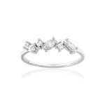 Bague or 375 blanc zirconia - vue 1