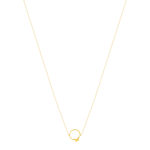 Collier or 375 jaune 45 cm motif anneau et papillon 45 cm - vue 2