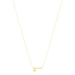 Collier or 375 jaune, motif barrette pampille coeur 45cm - vue 2