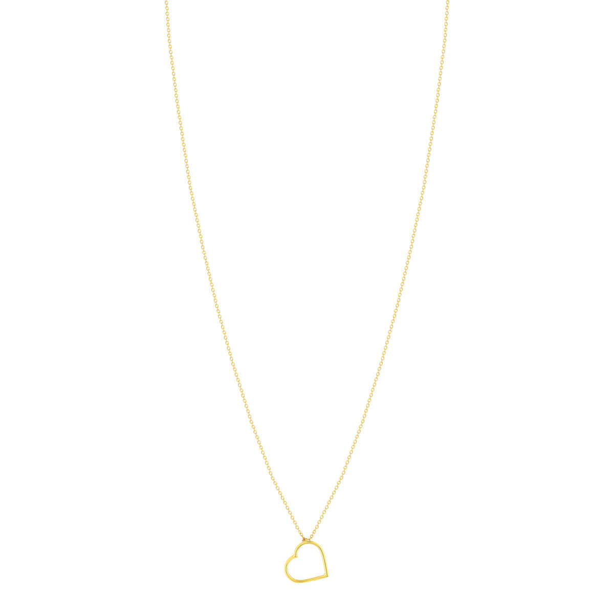 Collier or 375 jaune, motif coeur 45 cm - vue 2