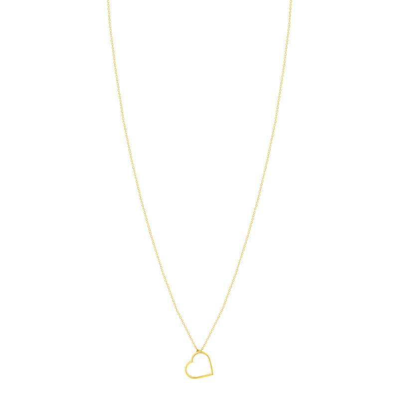 Collier or 375 jaune, motif coeur 45 cm - vue 2