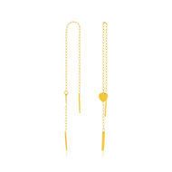 Boucles d'oreilles or 375 jaune, motif coeur.