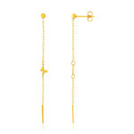 Boucles d'oreilles or 375 jaune, motif papillon - vue 1