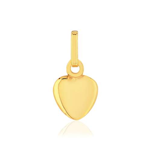 Pendentif or 375 jaune, motif coeur.