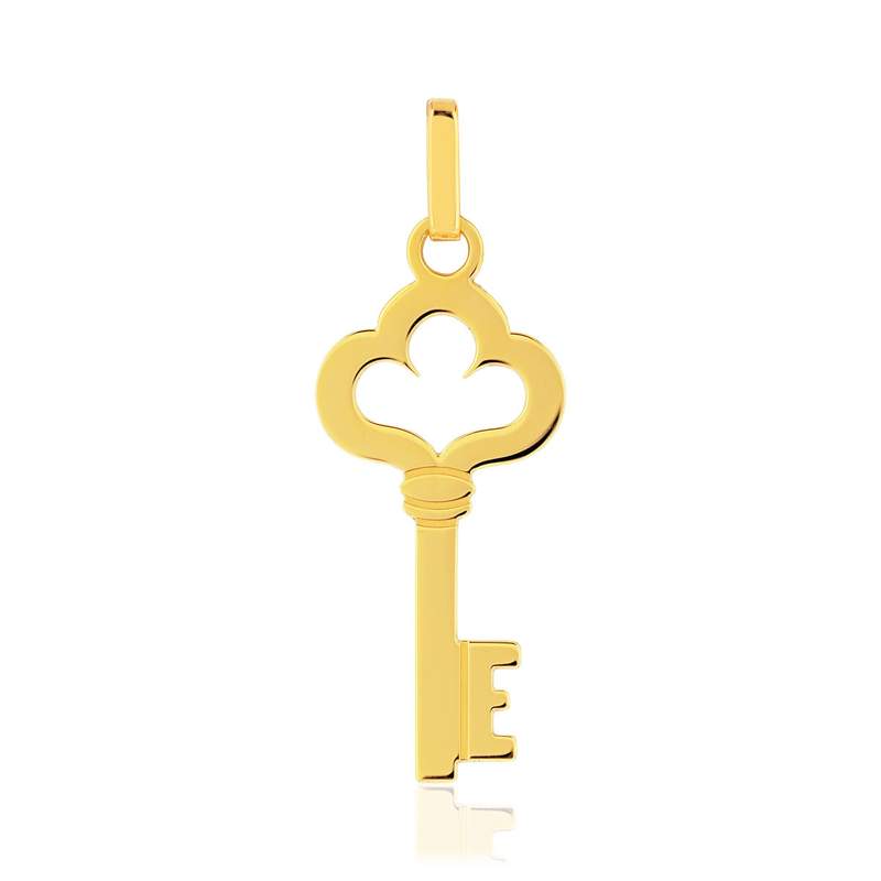 Pendentif or 375 jaune, motif clé - vue 1