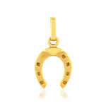 Pendentif or 375 jaune, motif fer à cheval. - vue 1