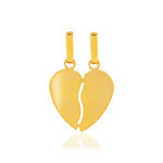 Pendentif or 375 jaune, motif coeur détachable - vue 1