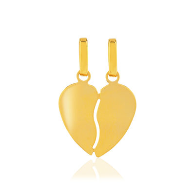 Pendentif or 375 jaune, motif coeur détachable - vue 1