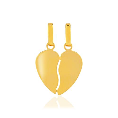 Pendentif or 375 jaune, motif coeur détachable