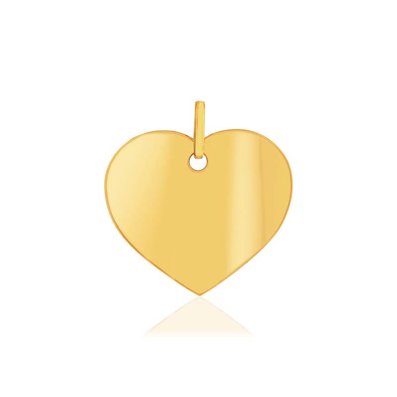 Pendentif or 375 jaune, motif coeur. - vue 1